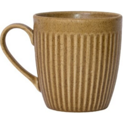 Κύπελο stoneware με ανάγλυφο σκούρο κίτρινο 340ml Gordion