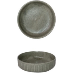 Μπωλ κεραμικό γκρι με ανάγλυφο 9x2,7εκ.