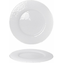 Πιατέλα γυάλινη σαγρέ λευκή 33εκ.