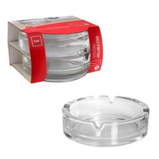 Σετ 2 σταχτοδοχεία γυάλινα 10,7εκ.