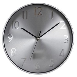 Ρολόι τοίχου πλαστικό ασημί 30x4,2εκ.
