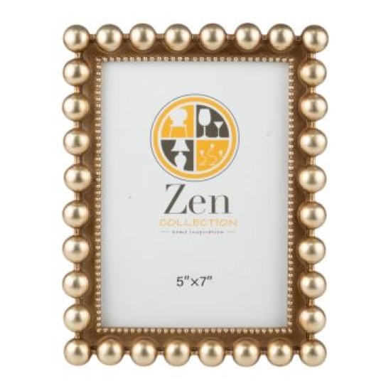 Κορνίζα polyresin καφέ με μπίλιες 13x18εκ.