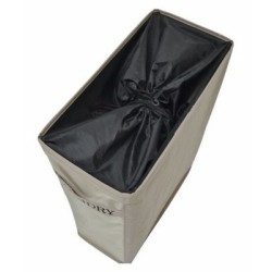 Καλάθι απλύτων υφασμάτινο μπεζ χρώμα με ροδάκια 19x40x60εκ. 40L