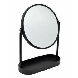 Καθρέπτης επιτραπέζιο μεταλλικός μαύρος διπλής όψης 19x10x28εκ.