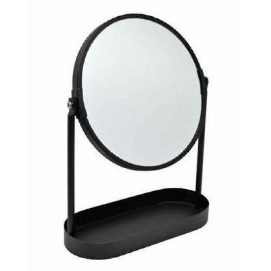 Καθρέπτης επιτραπέζιο μεταλλικός μαύρος διπλής όψης 19x10x28εκ.
