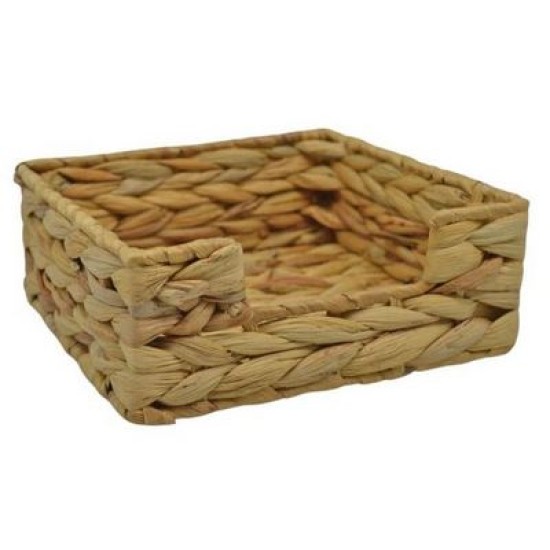 Χαρτοπετσετοθήκη επιτραπέζια ψάθινη 18x18x7εκ.