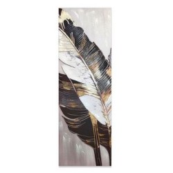 Πίνακας ελαιογραφία σε τυπωμένο καμβά φύλλα με χρυσές λεπτομέρειες 30x90εκ.